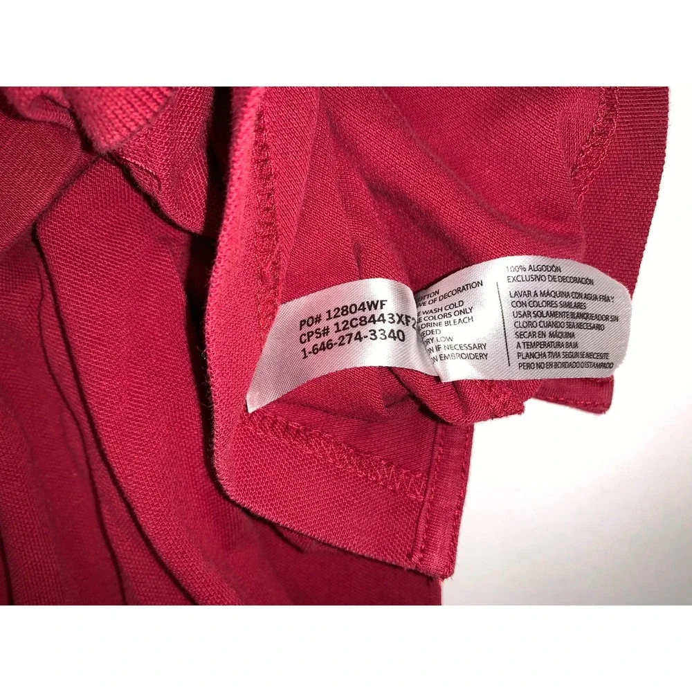 US Polo Assn Boys‎ Red Long Sleeve Polo Shirt Size L 10-12 Cotton Pique Logo